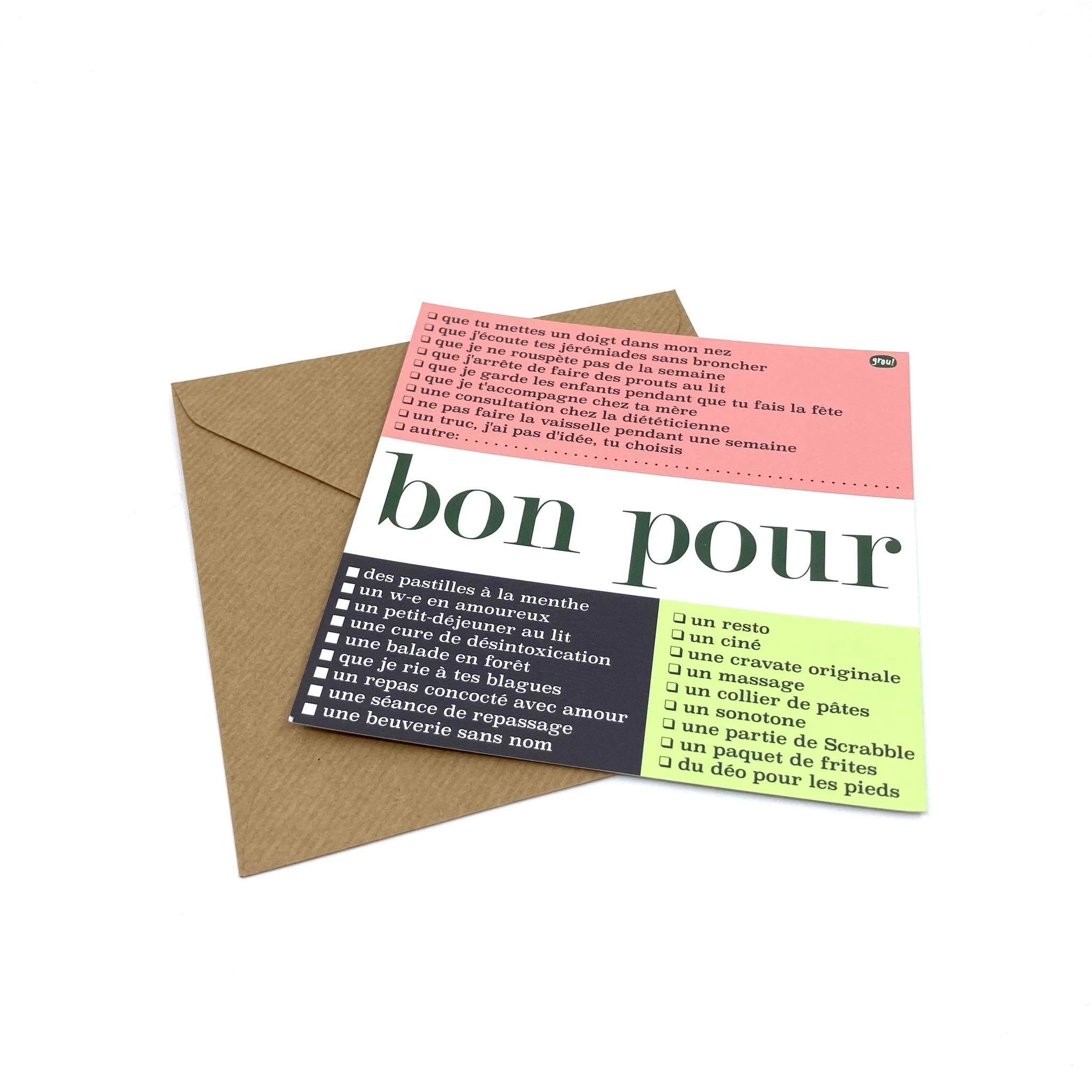 Carte + enveloppe T'es belle