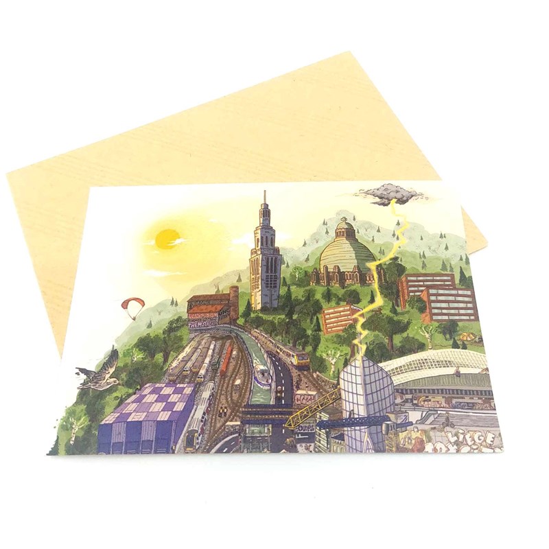 Carte postale Liège Cointe + enveloppe