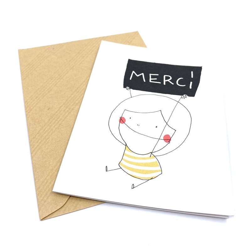 Carte "Merci" + Enveloppe