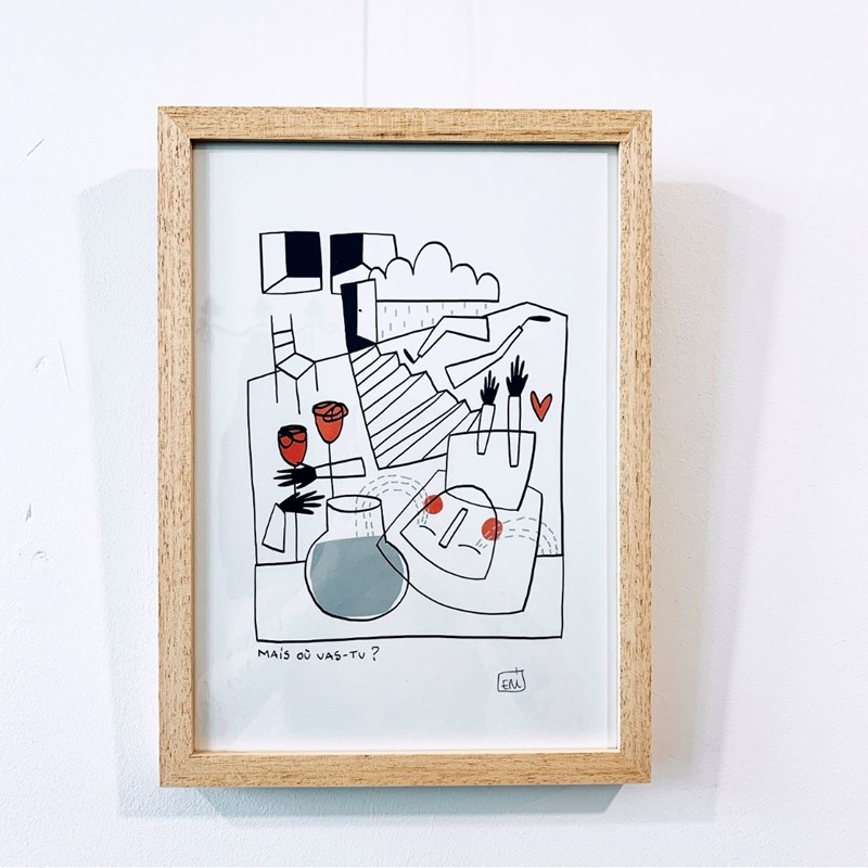 "Mais où vas-tu?" Cadre A4