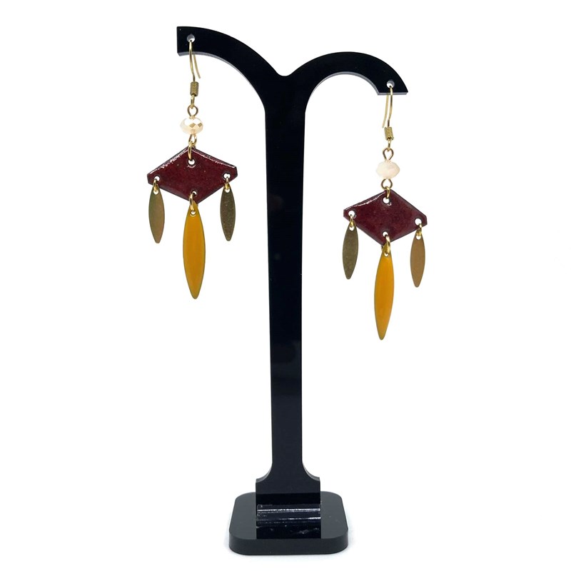 Boucles d'oreilles cuivre émaillé