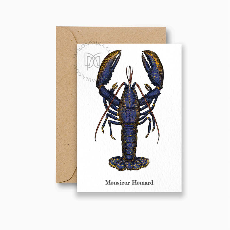 Carte "Monsieur Homard" + enveloppe