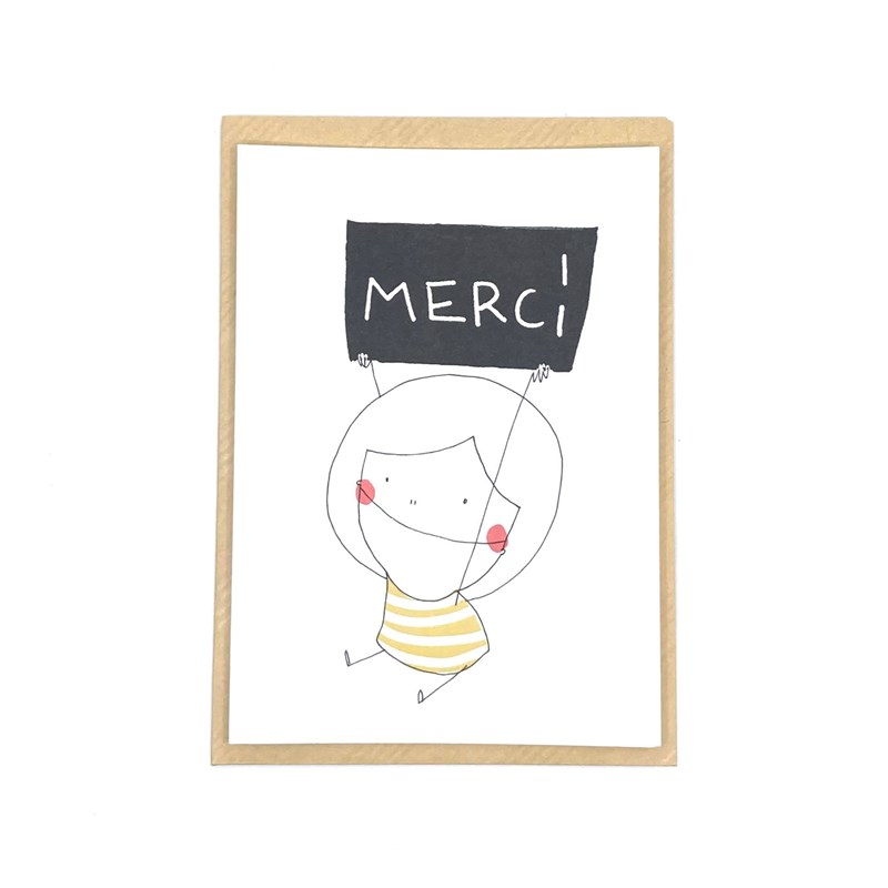 Carte "Merci" + Enveloppe