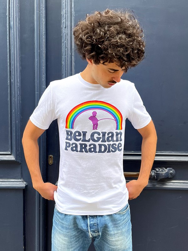 T-shirt "Belgian paradise" blanc