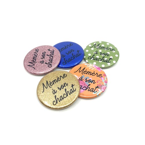 Badge "Mémère à son chachat"
