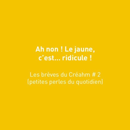 Ah non! Le jaune, c'est ... ridicule!