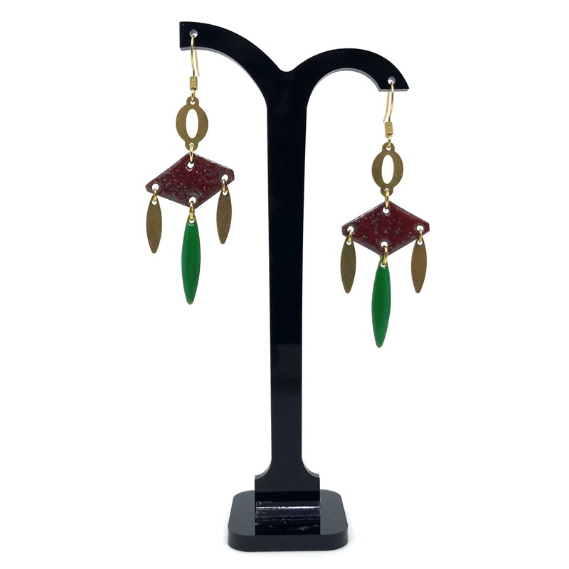 Boucles d'oreilles cuivre émaillé