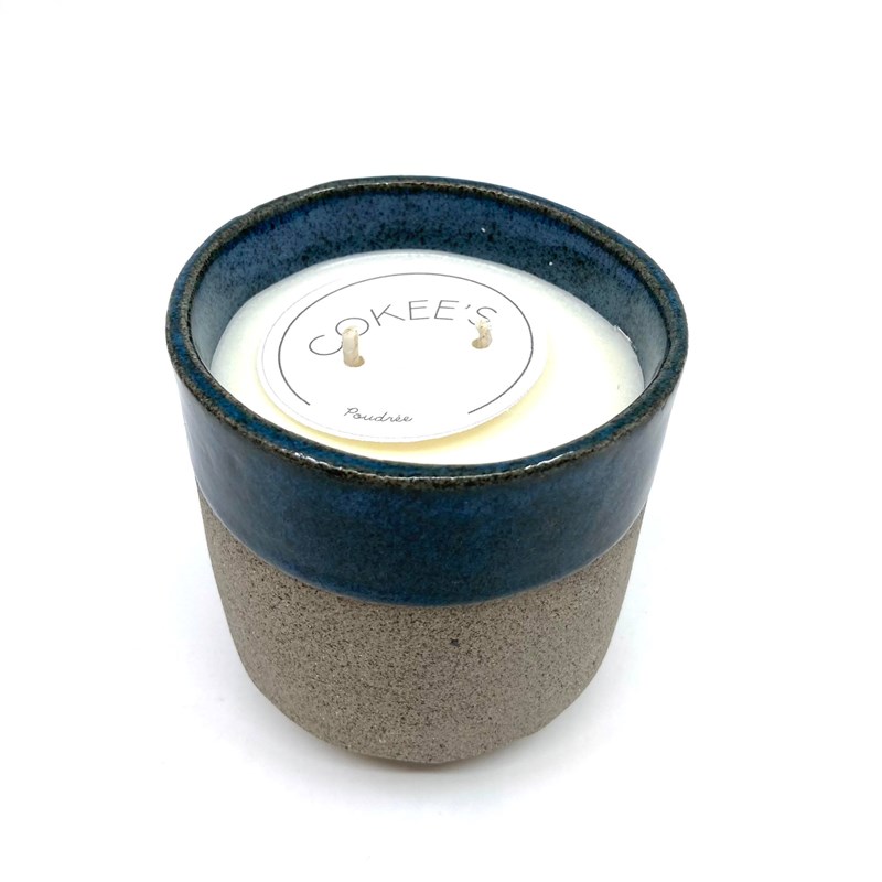 Bougie tasse vert/bleu