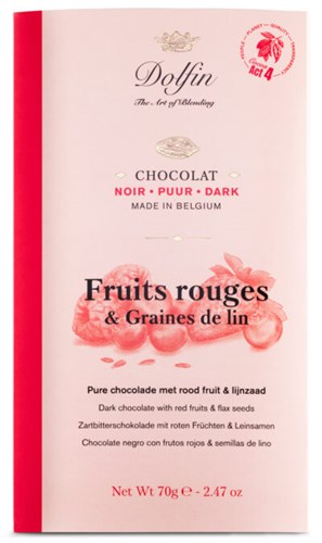 Chocolat Noir / Fruits rouges et graines de lin 70gr