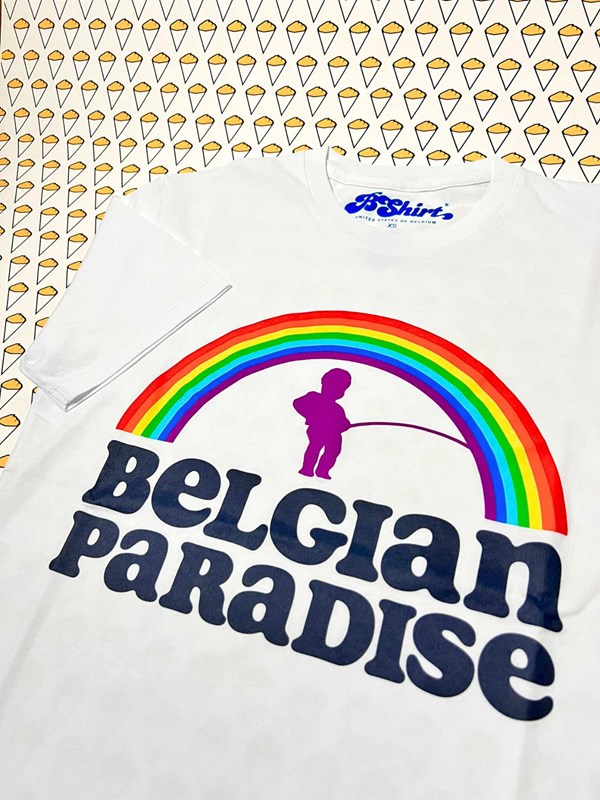 T-shirt "Belgian paradise" blanc