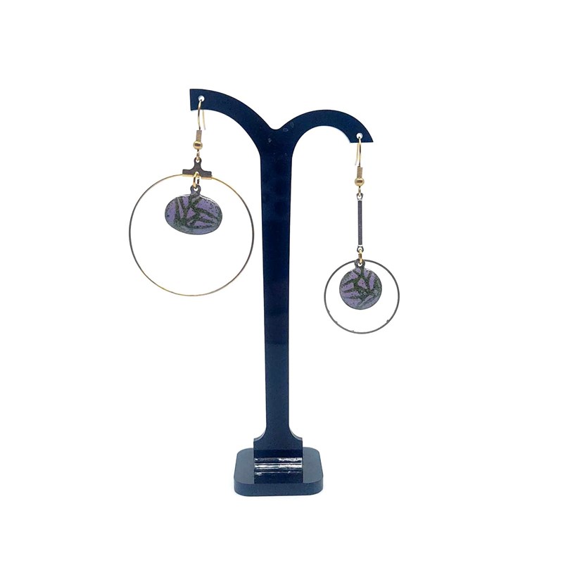 Boucles d'oreilles cuivre émaillé