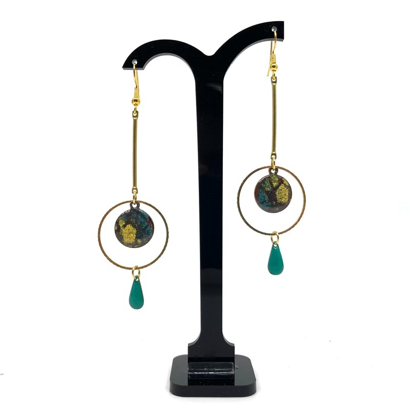 Boucles d'oreilles cuivre émaillé