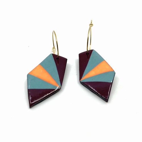 Créoles pièce allongée sur pointe -14273-