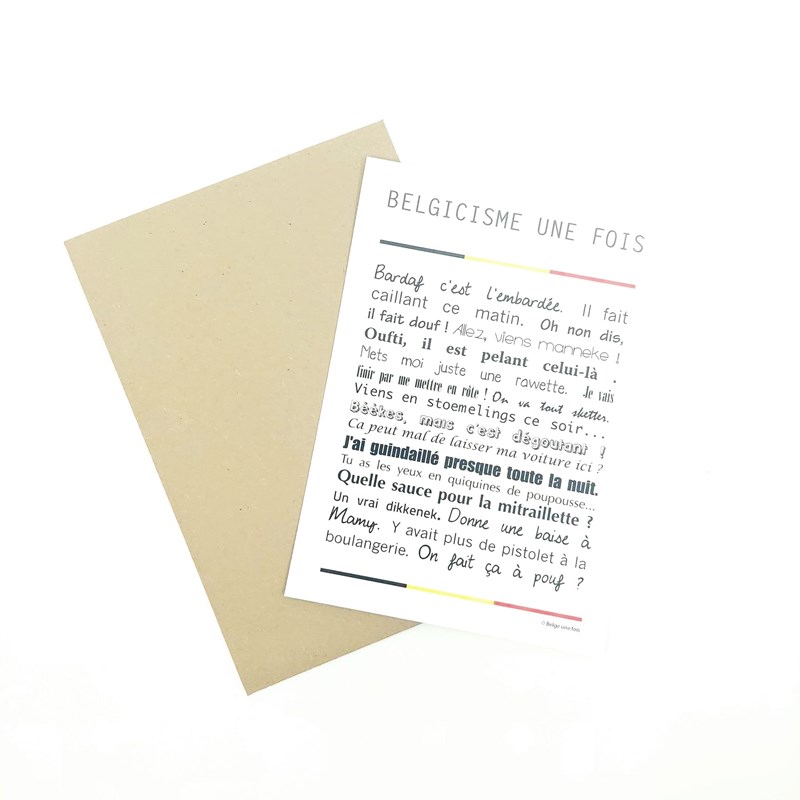 Carte postale "Belgicisme" + enveloppe