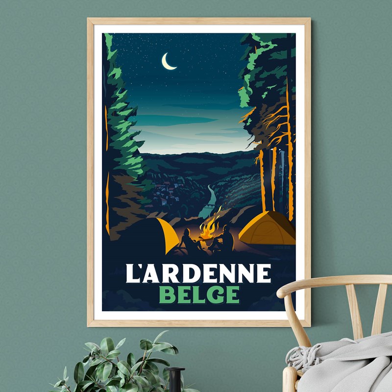Affiche Illustration Originale “L'Ardenne belge” 50*70cm