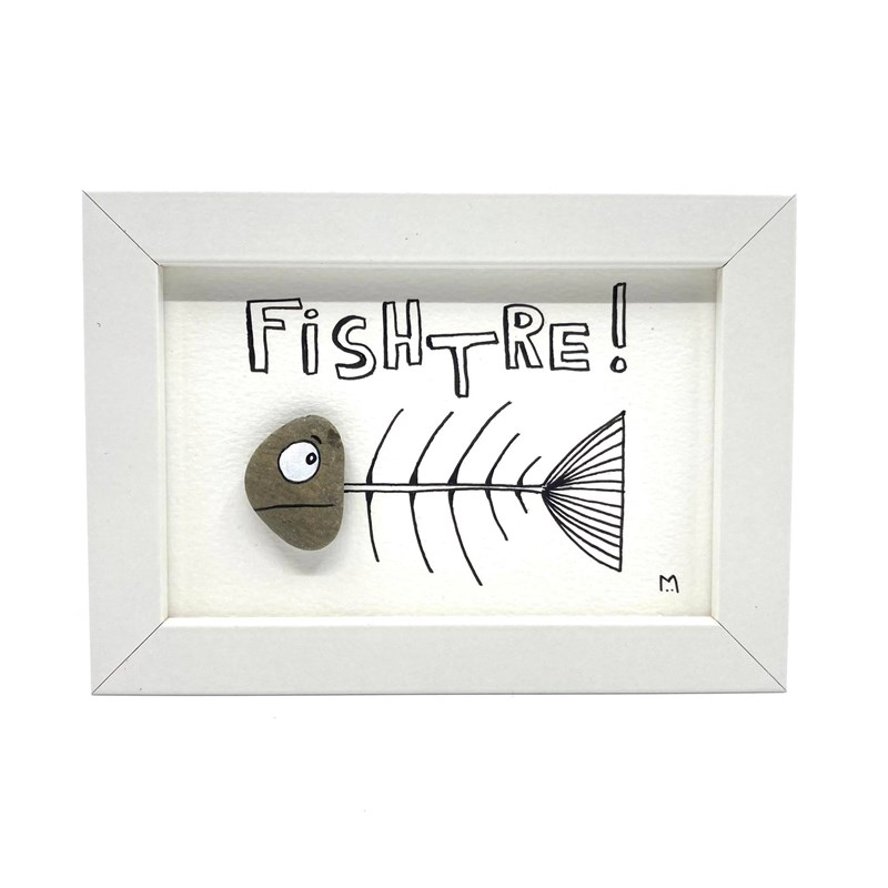 Cadre galet "Fishtre" BLANC