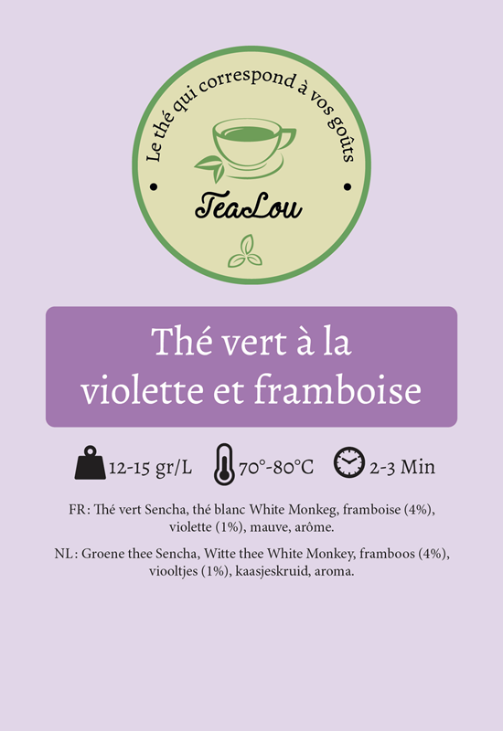 Thé vert à la violette et framboise