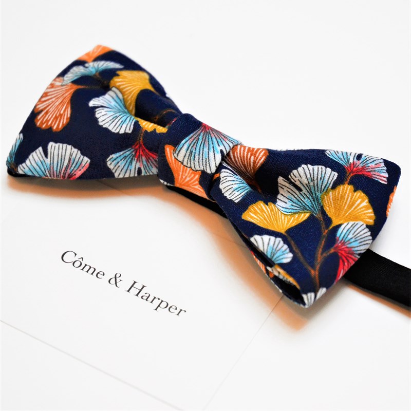 Noeud papillon Spencer motif Ginkgo Biloba