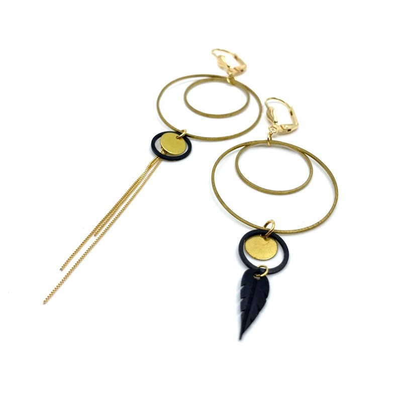 Boucles d'oreilles asymétriques -9422-