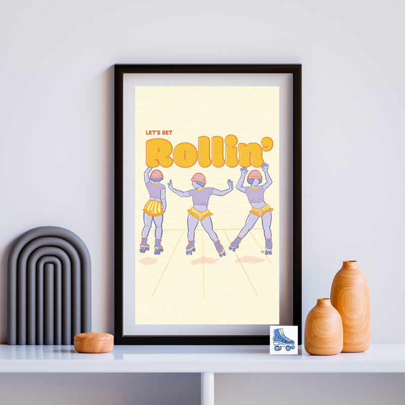 Affiche "Roller trio" A4  (+ 2 tattoos)