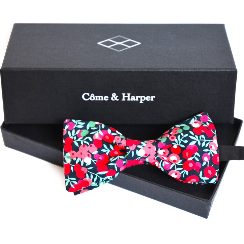 Noeud papillon Basile motif red berries