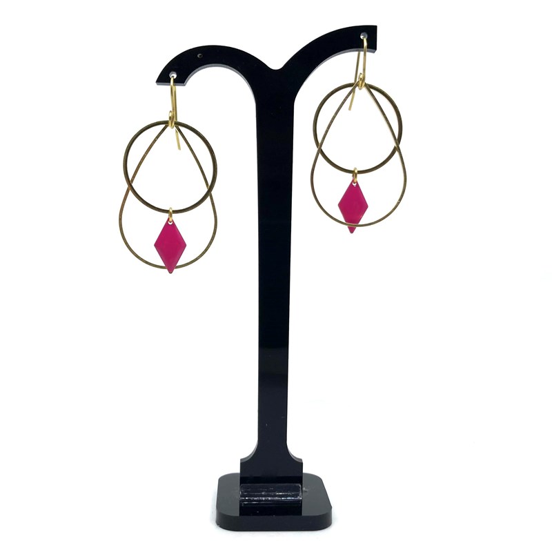 Boucles d'oreilles Lisaku fuchsia