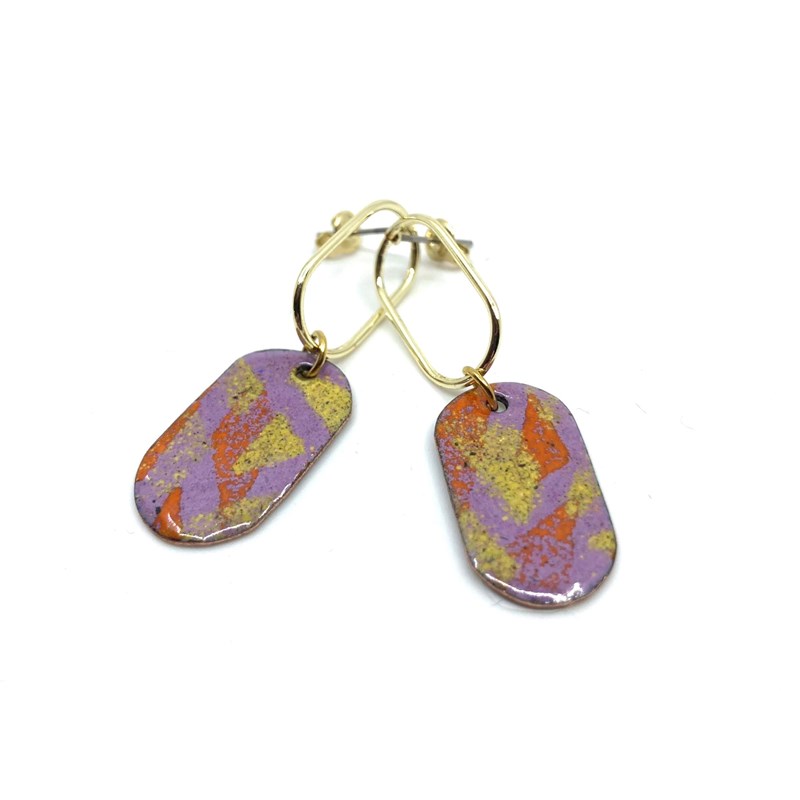 Boucles d'oreilles en cuivre émaillé