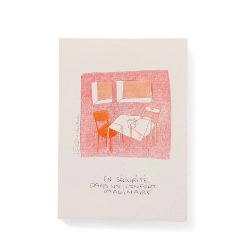 Carte postale "En sécurité" + env