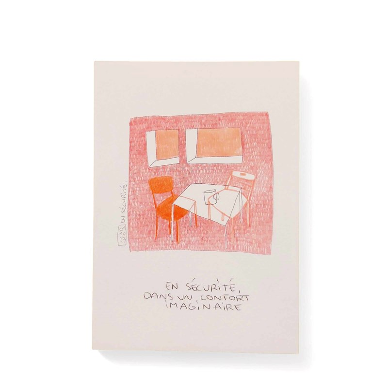 Carte postale "En sécurité" + env
