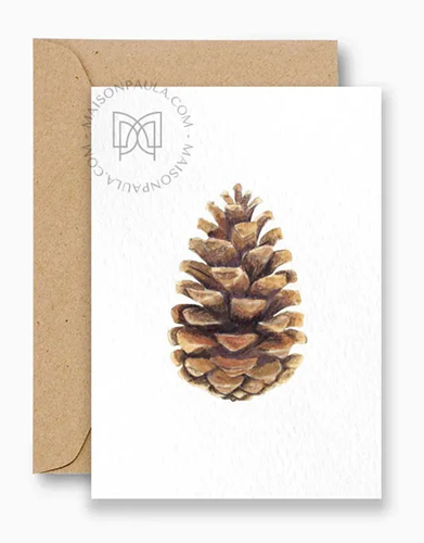 Carte "Pomme de pin" + enveloppe