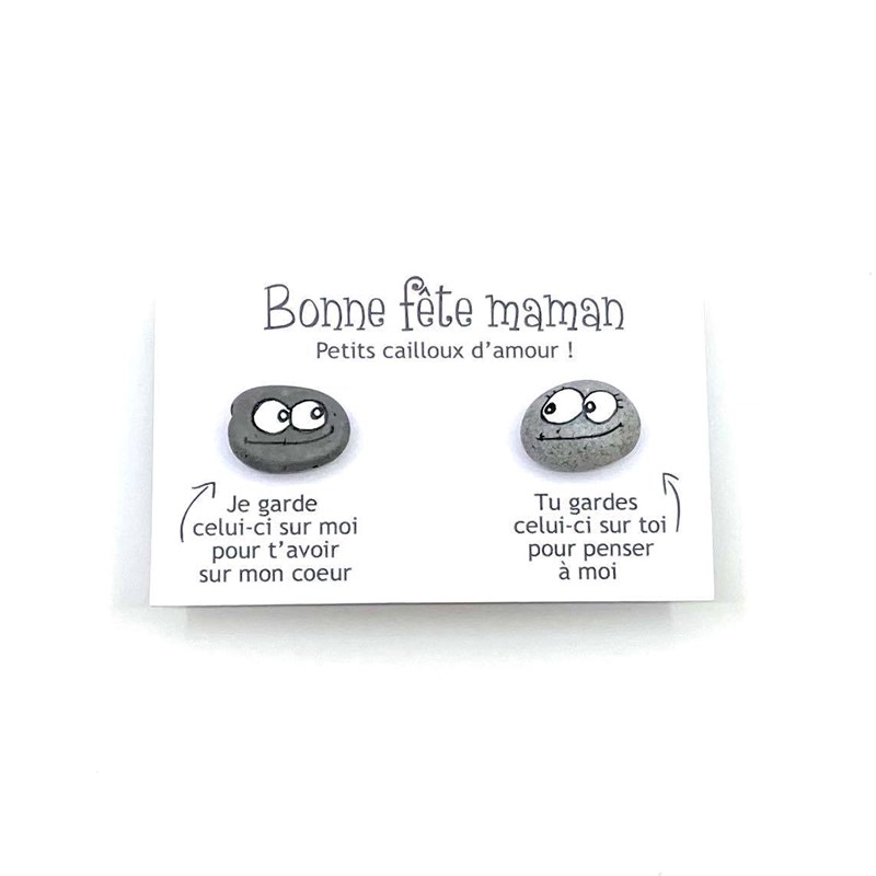 Carte galet "Fête des mères double"