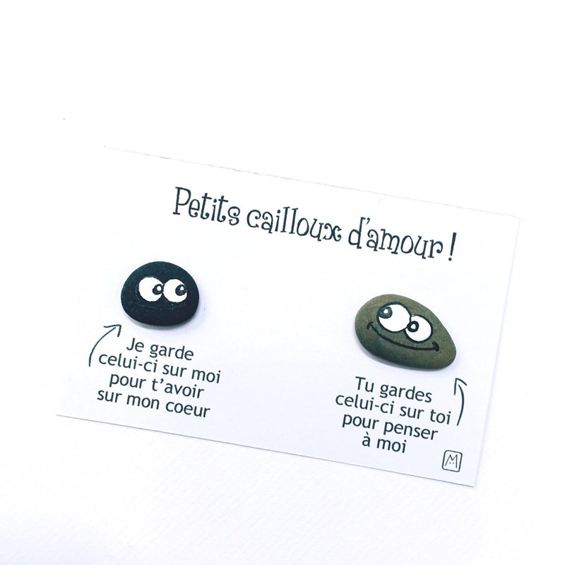 Carte galet "Petits cailloux d'amour"