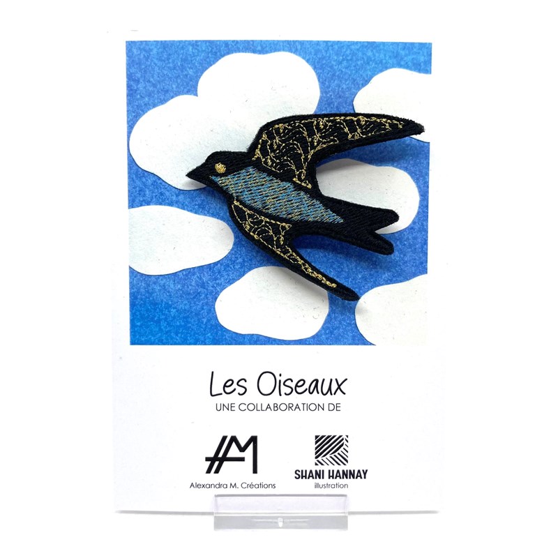 Broche "Hirondelle noire"