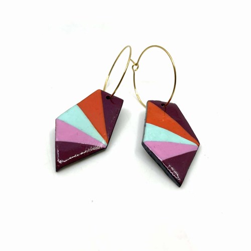 Créoles pièce allongée sur pointe -14270-