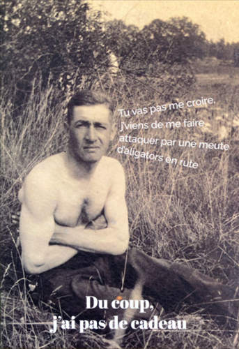 Carte de fin d'année - "J'ai pas de cadeau" + enveloppe