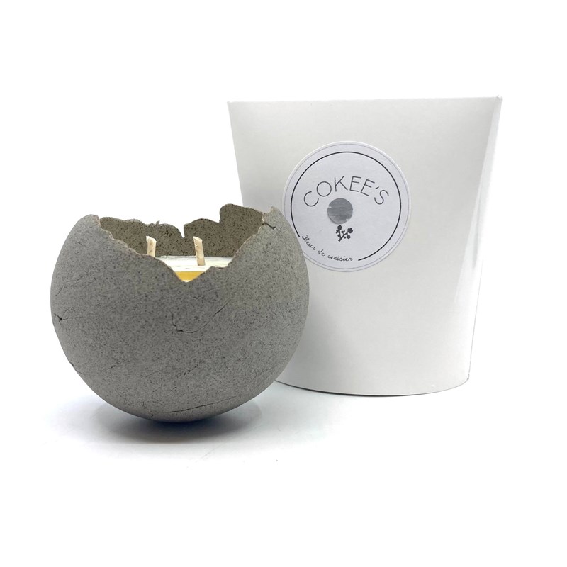 Bougie boule 9cm grise