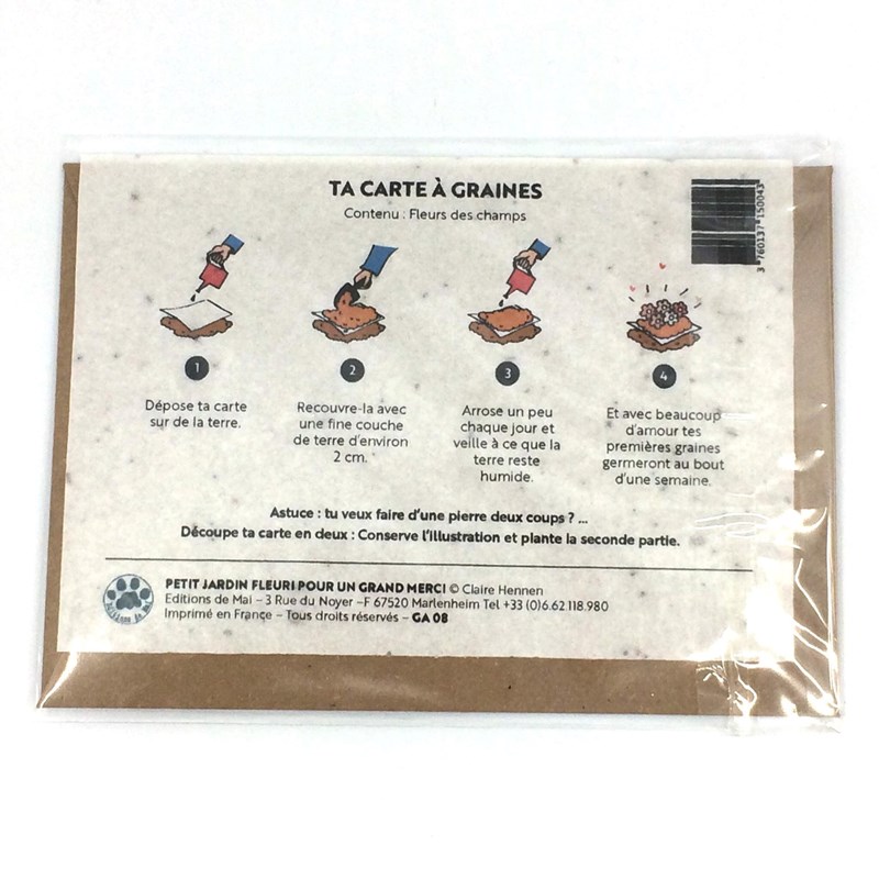 Carte ensemencée "J'ai descendu dans mon jardin"