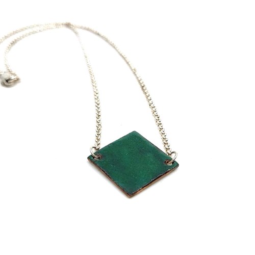 Pendentif Collection "geometry renversée" - carré - vert
