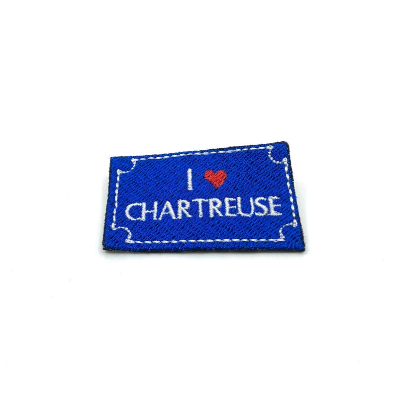 Broche plaque "I love Chartreuse"