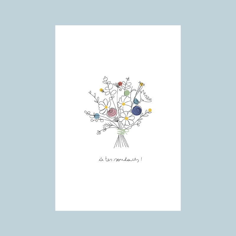 Carte "A tes souhaits " + enveloppe
