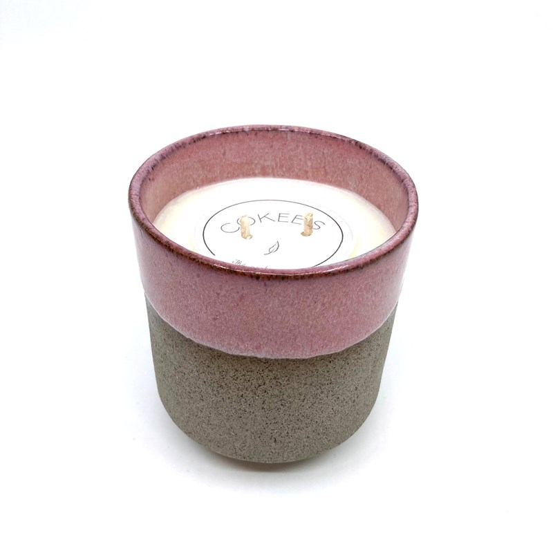 Bougie tasse rose
