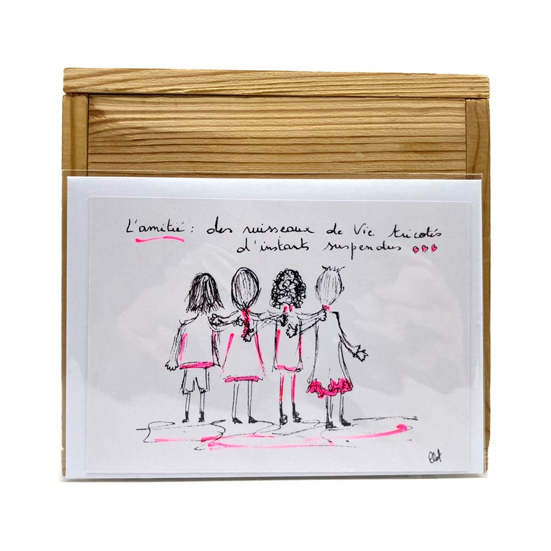 Carte postale " L'amitié : des ruisseaux de vie..." avec enveloppe