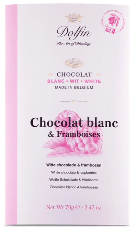 Chocolat blanc/ Framboises 70gr