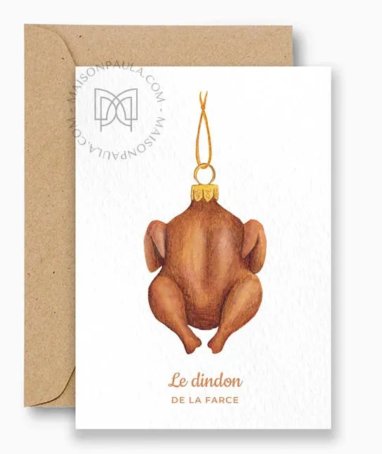 Carte "Le dindon de la farce" + enveloppe