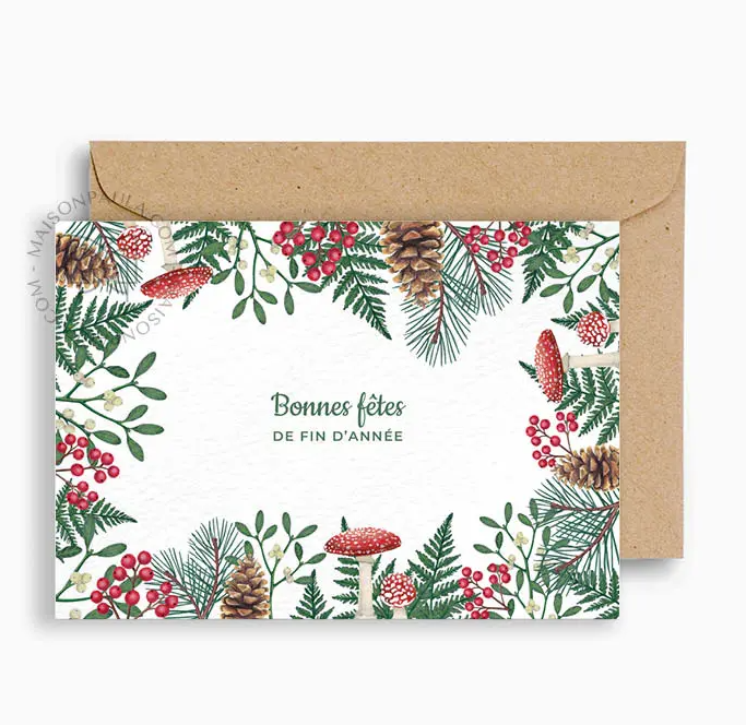 Carte "Bonnes fêtes" + enveloppe