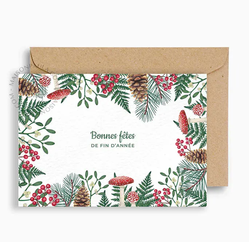 Carte "Bonnes fêtes" + enveloppe
