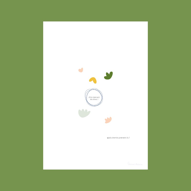 Illustration "D'où viennent tes rêves?" A4