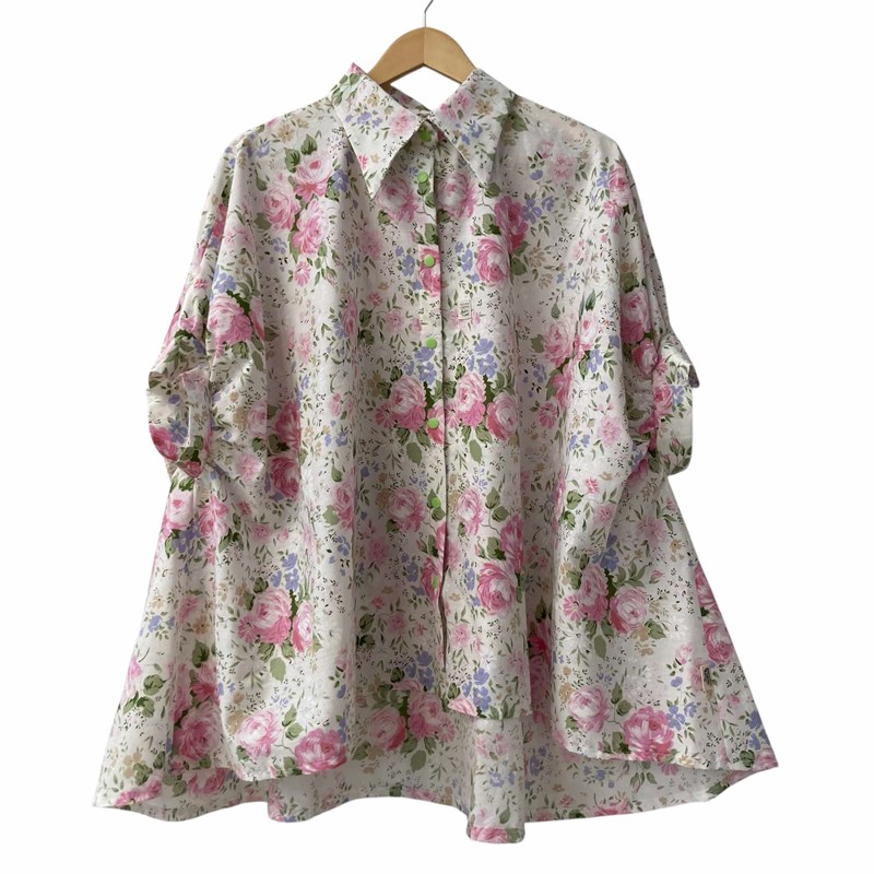 Blouse fleurs rose