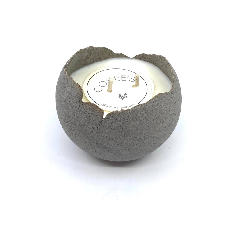 Bougie boule 9cm grise