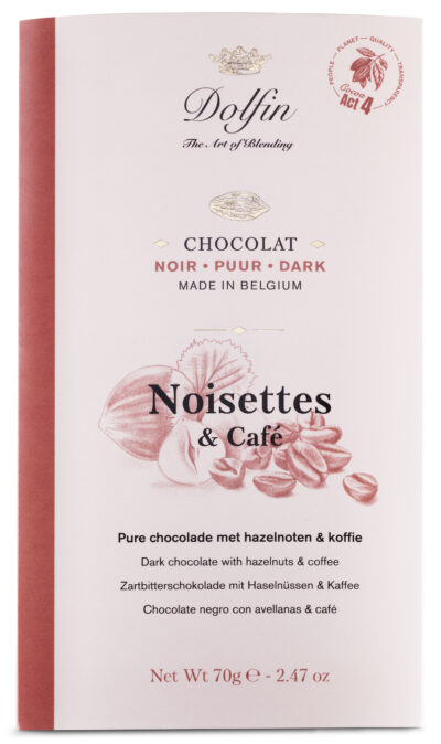 Chocolat Noir / Noisettes et café 70gr
